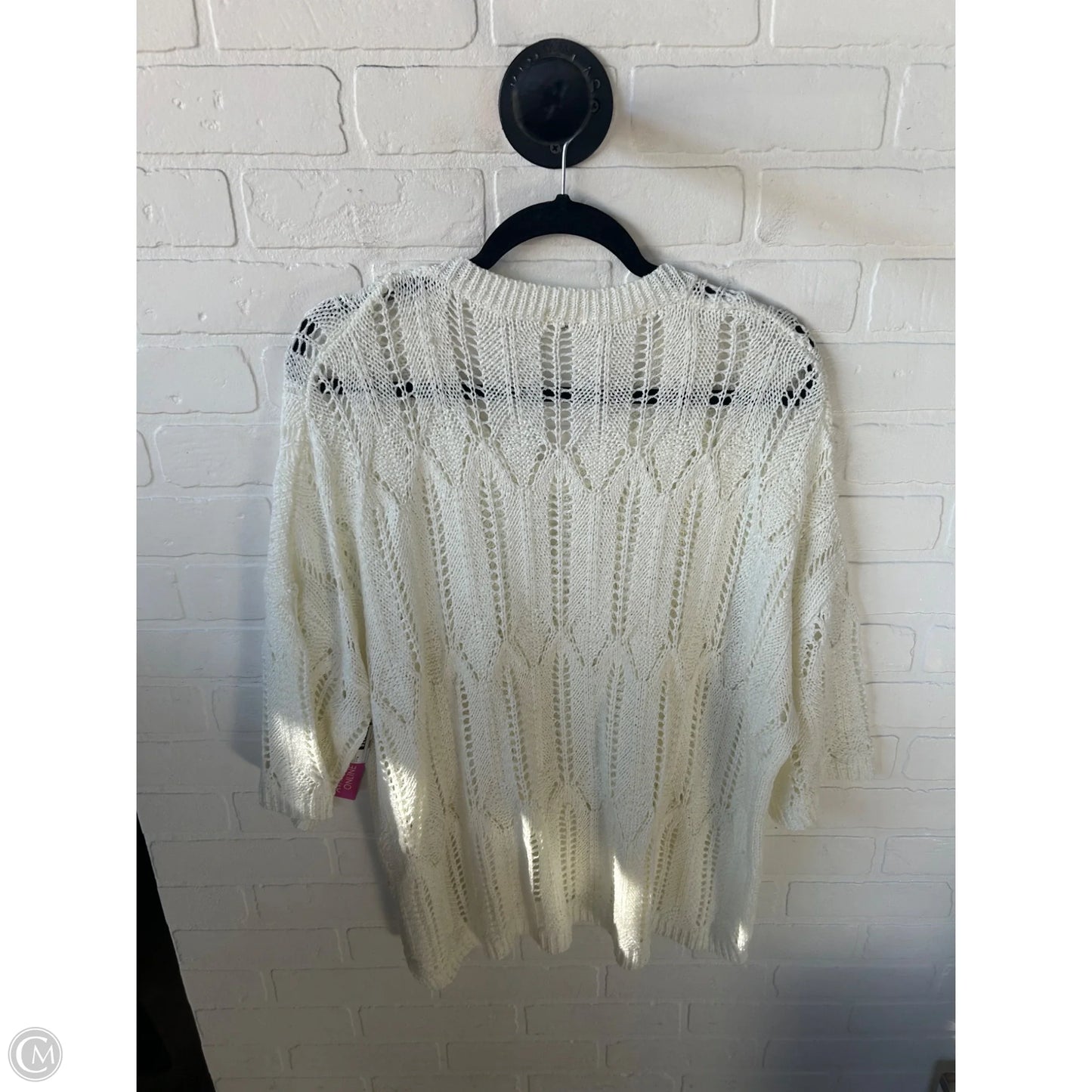 Sweater Short Sleeve By Pol In Cream, Size: M