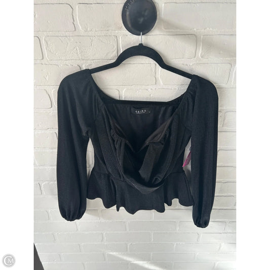 Top Long Sleeve By Akira In Black, Size: M
