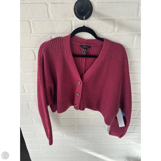 Sweater Cardigan By Forever 21 In Pink, Size: M