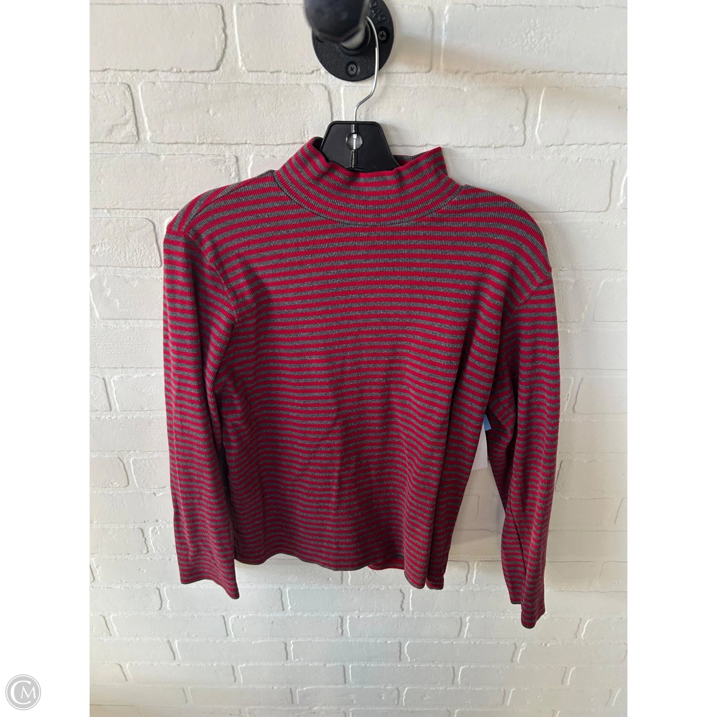 Top Long Sleeve By Marsh Landing In Grey & Red, Size: M