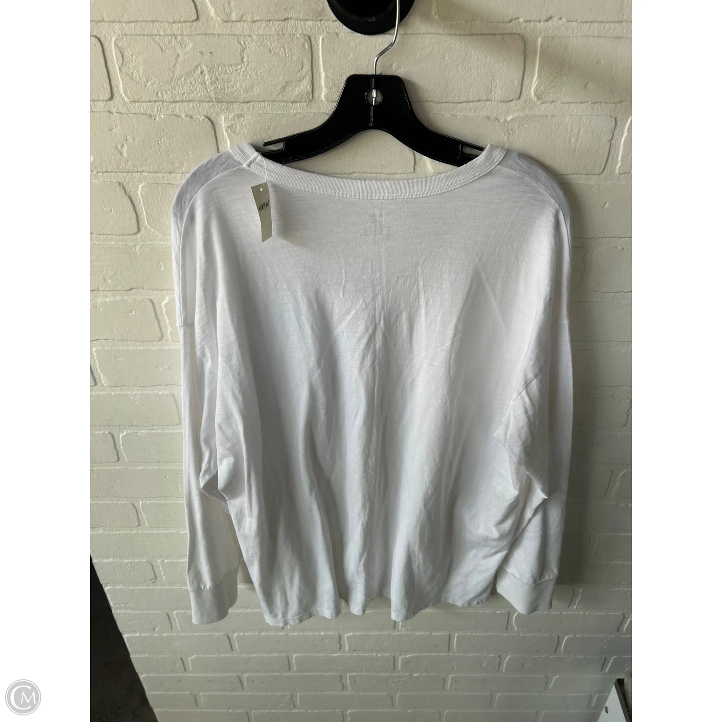 Top Long Sleeve Basic By Aerie In White, Size: L