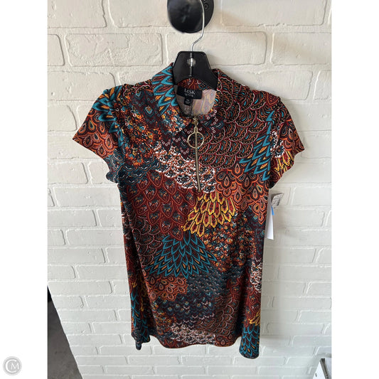 Dress Casual Short By Msk In Blue & Brown, Size: Mp