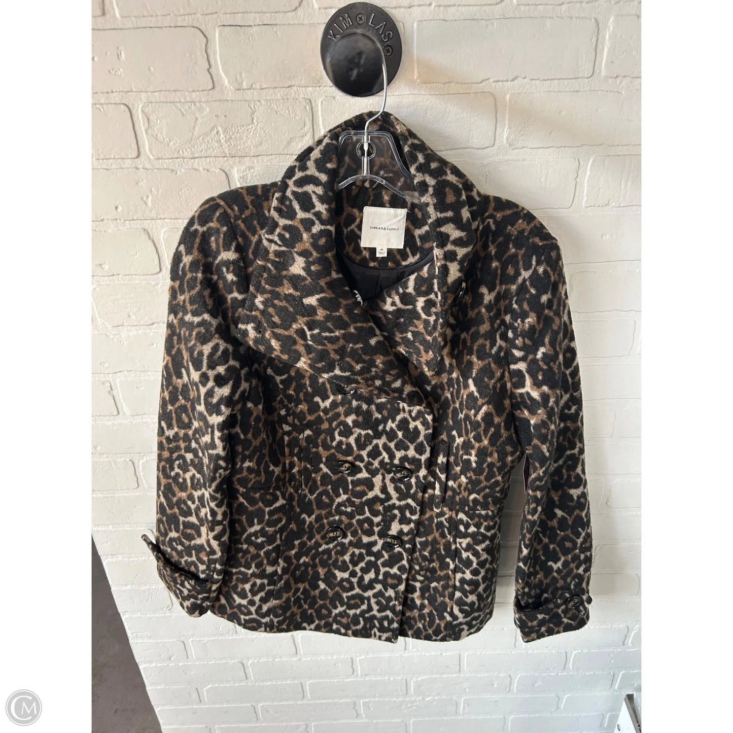 Coat Peacoat By Thread And Supply In Animal Print, Size: M