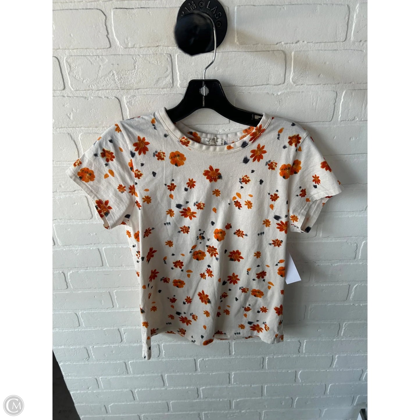 Top Short Sleeve By Rag And Bone In Orange & Tan, Size: L