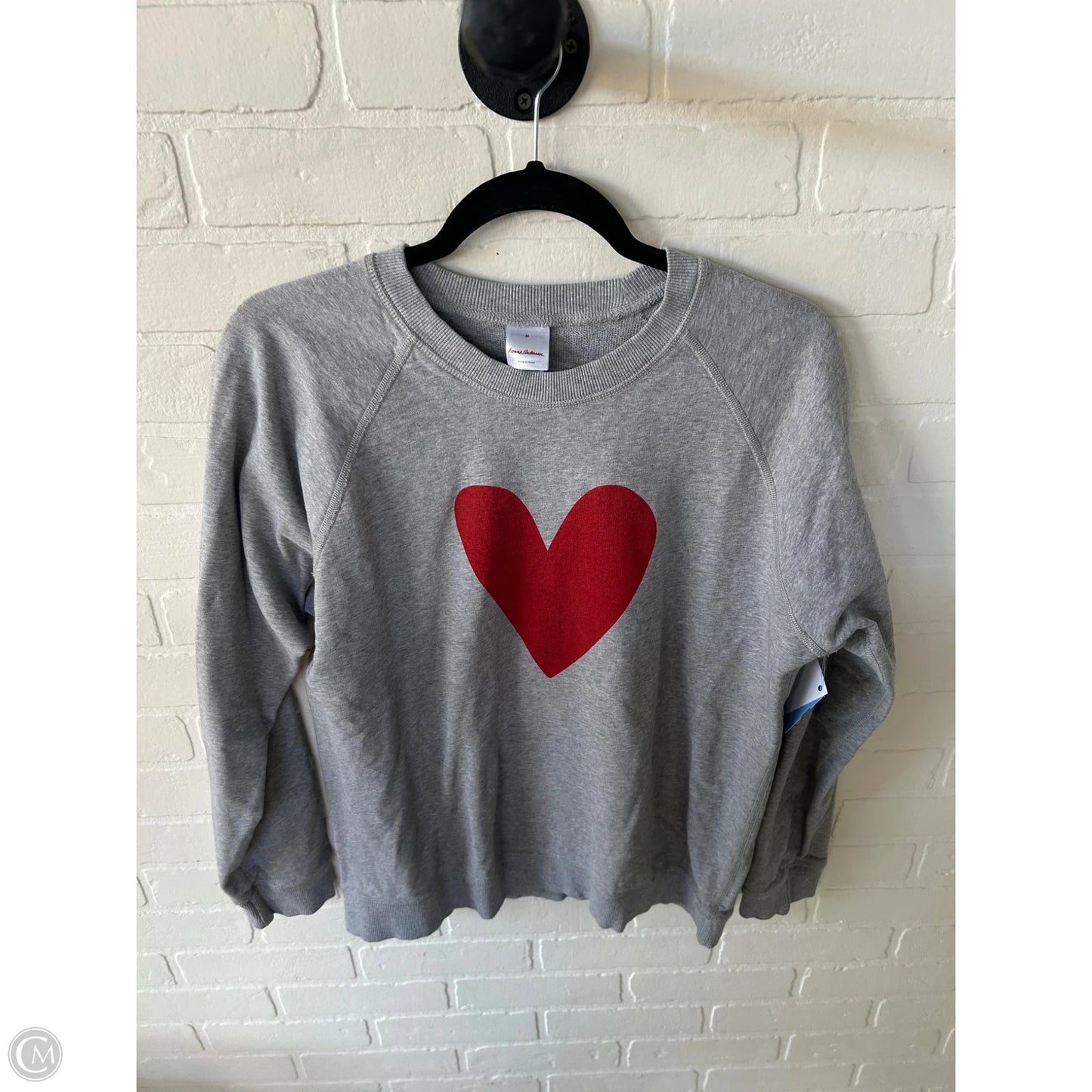 Sweatshirt Crewneck By Clothes Mentor In Grey & Red, Size: M