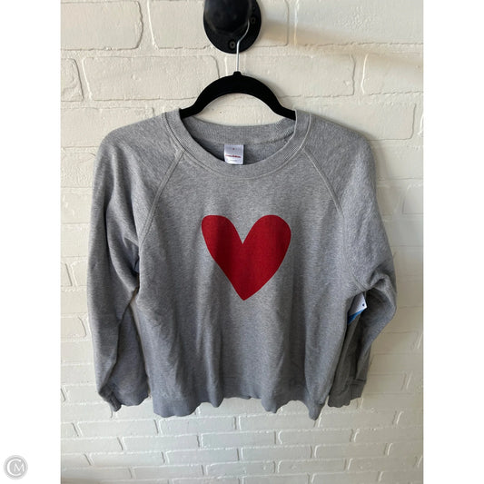 Sweatshirt Crewneck By Clothes Mentor In Grey & Red, Size: M