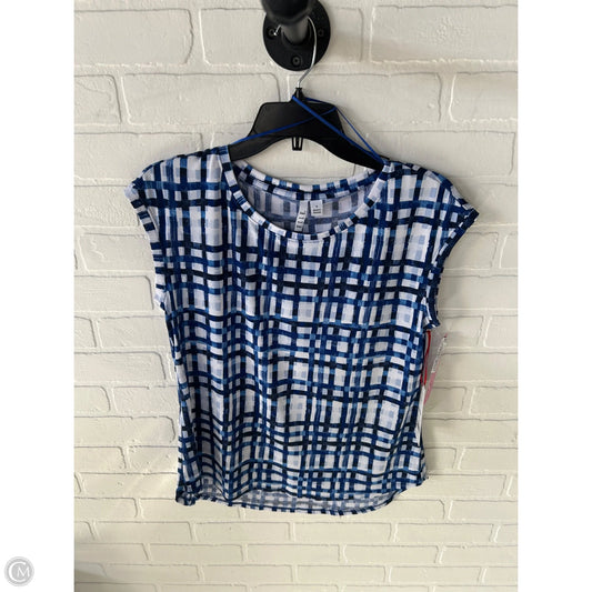 Top Short Sleeve By Elle In Blue & White, Size: S