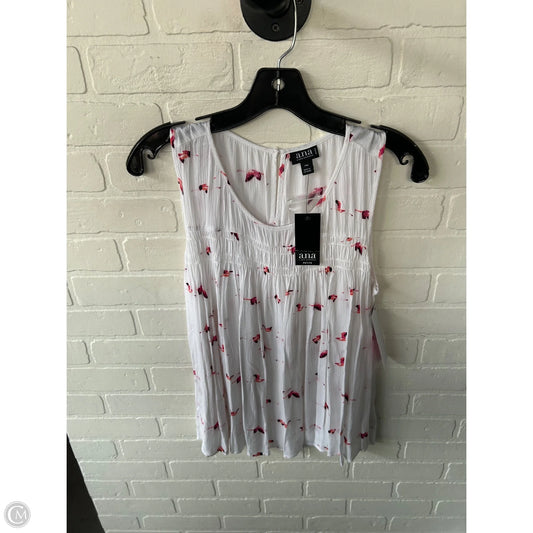 Top Sleeveless By Ana In Pink & White, Size: Mp