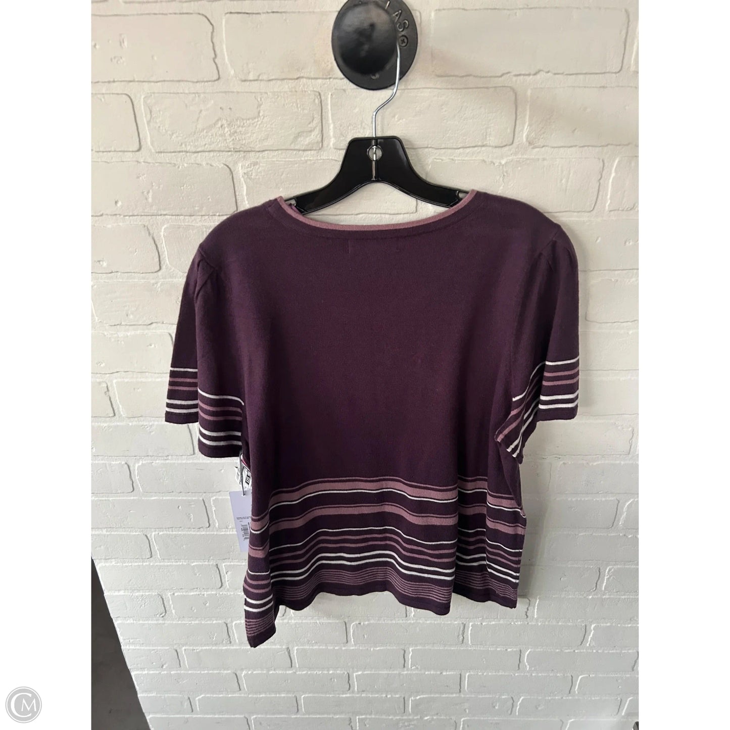 Sweater Short Sleeve By Liz Claiborne In Purple, Size: Xl
