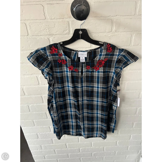 Top Short Sleeve By Liz Claiborne In Black & Blue, Size: M