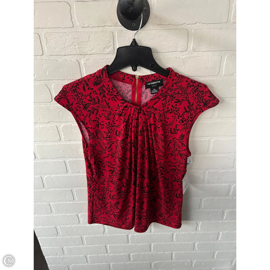 Top Short Sleeve By Liz Claiborne In Black & Red, Size: Mp