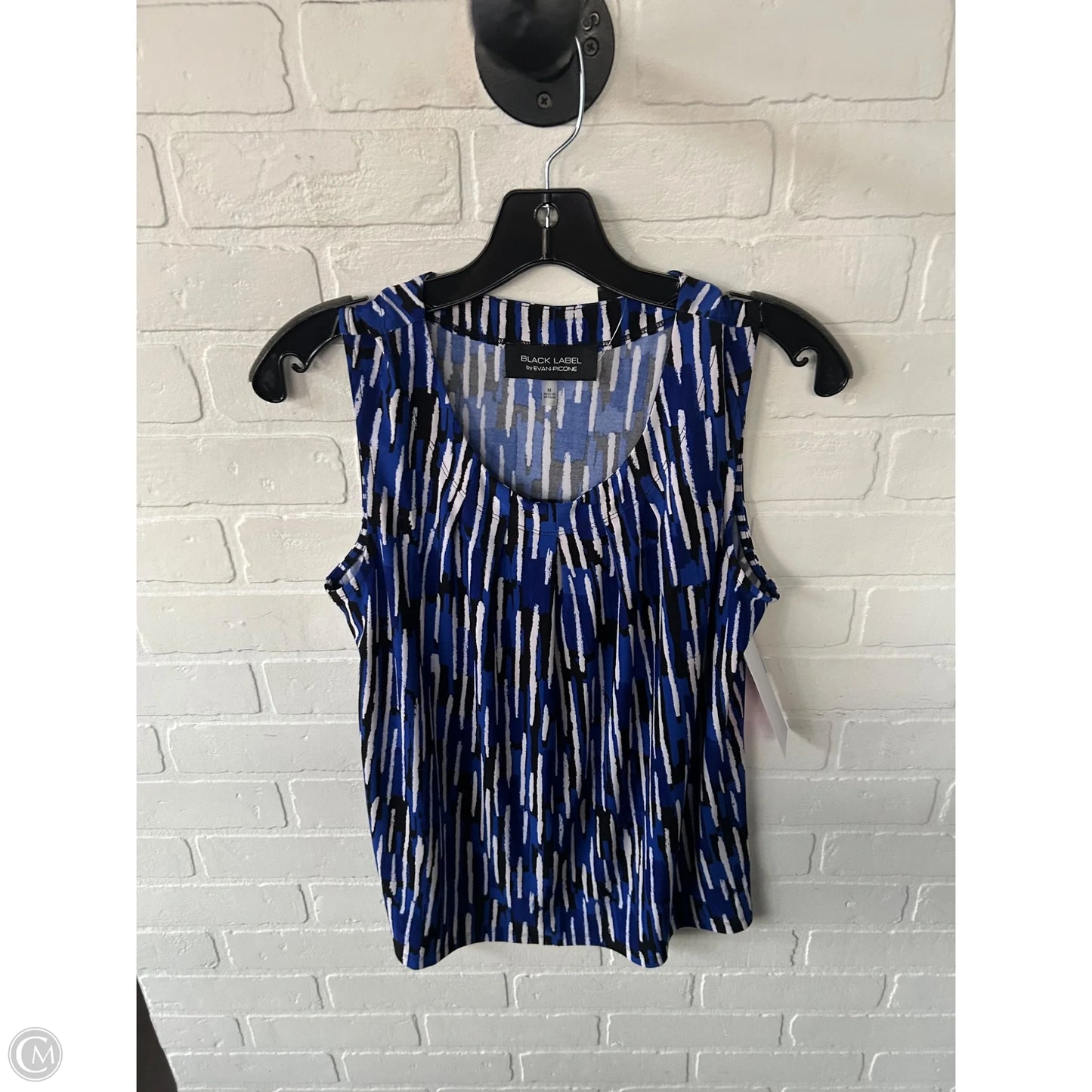 Top Sleeveless By Evan-picone In Black & Blue, Size: M