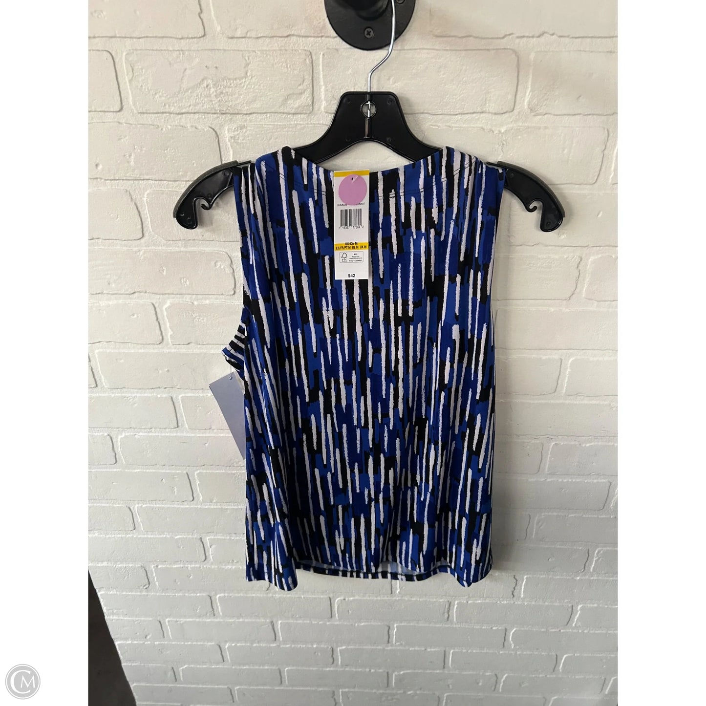 Top Sleeveless By Evan-picone In Black & Blue, Size: M