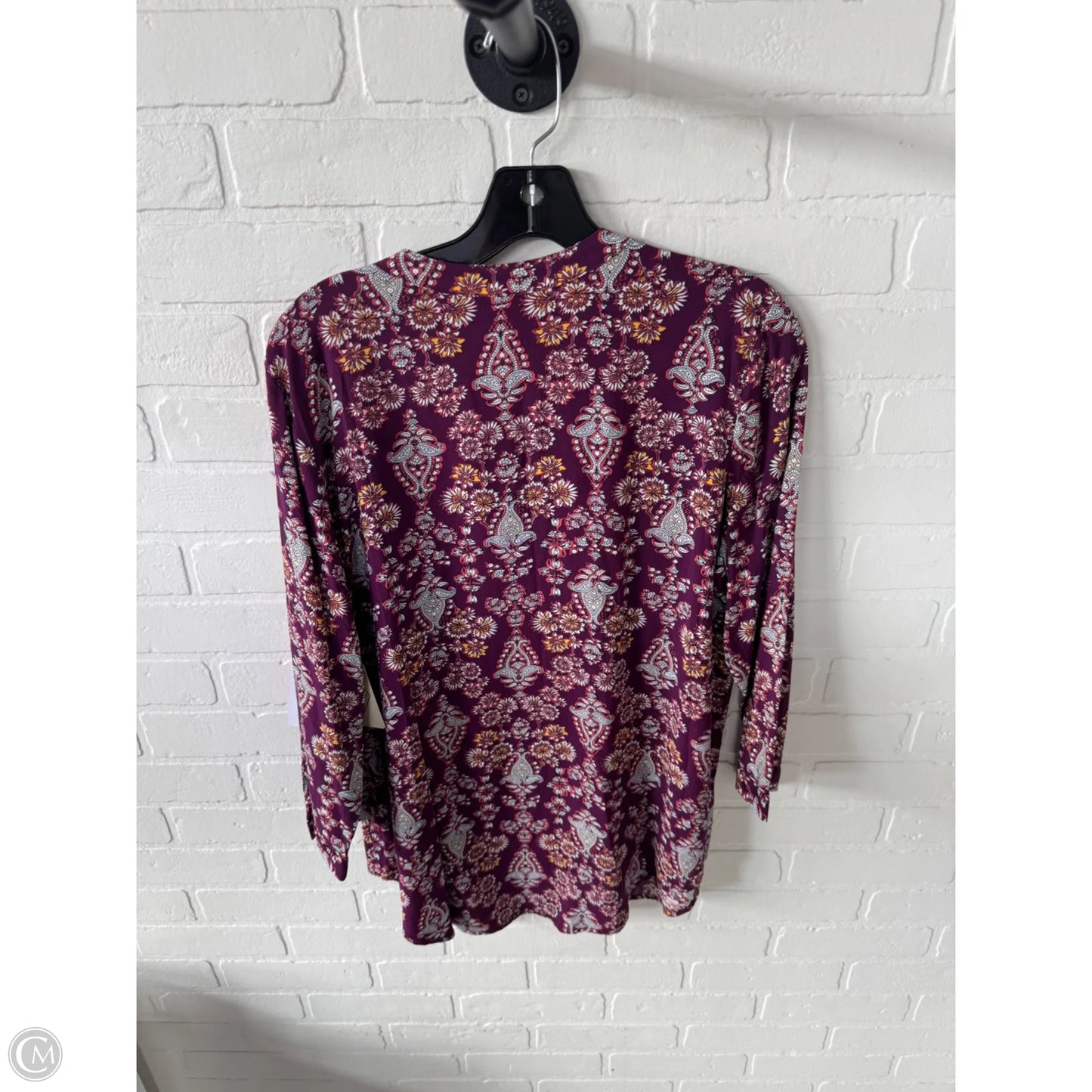 Top 3/4 Sleeve By St Johns Bay In Purple, Size: M