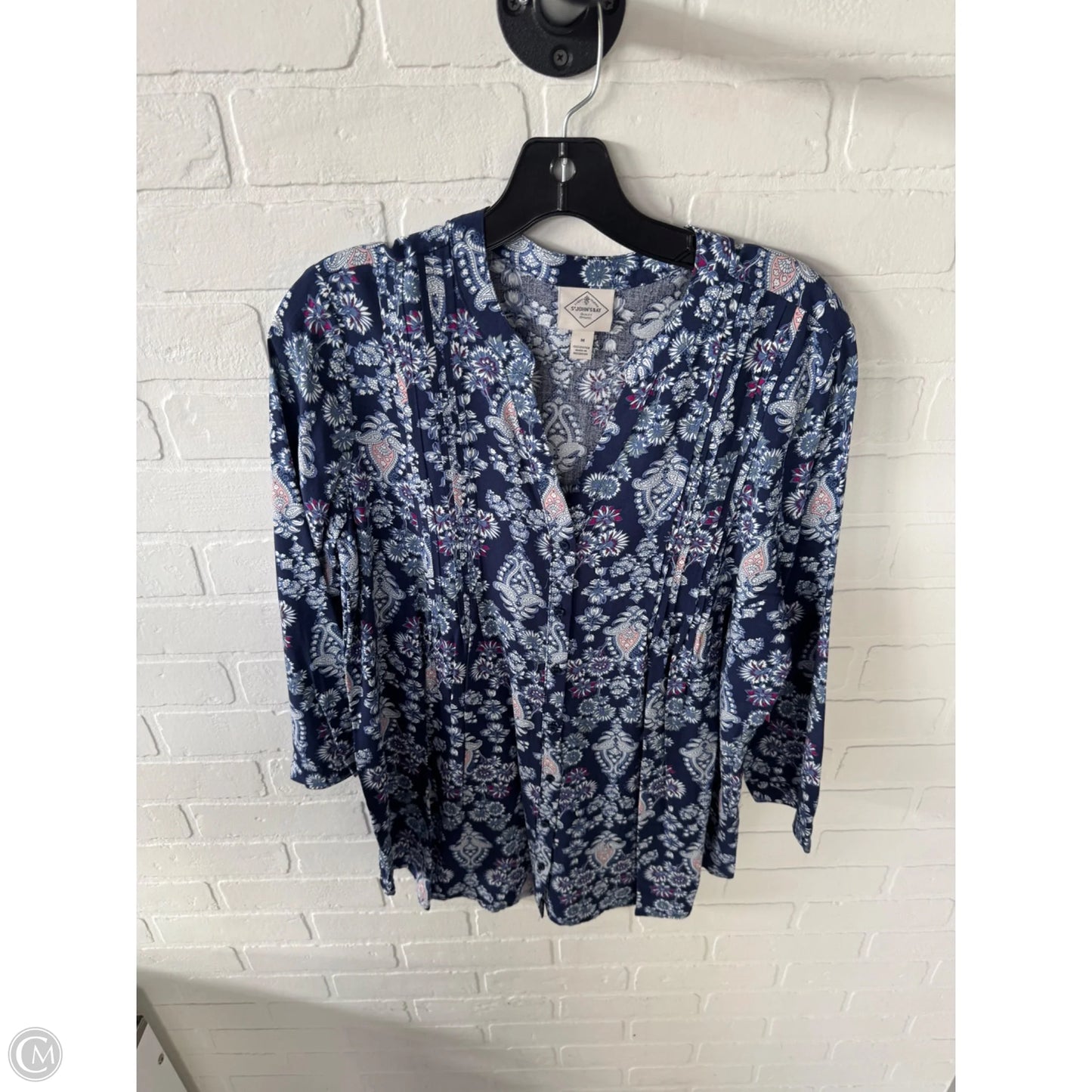 Top 3/4 Sleeve By St Johns Bay In Blue & Purple, Size: M