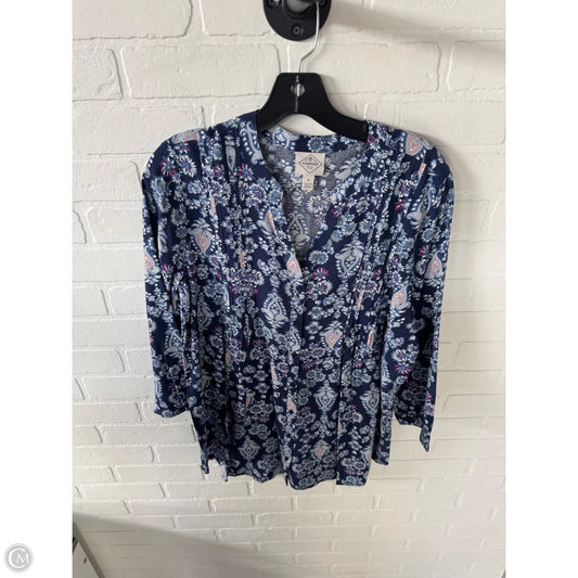 Top 3/4 Sleeve By St Johns Bay In Blue & Purple, Size: M
