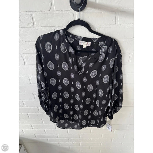 Top 3/4 Sleeve By Pink Republic In Black & White, Size: L