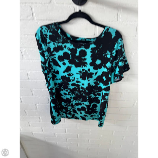 Top Short Sleeve By Worthington In Black & Blue, Size: M