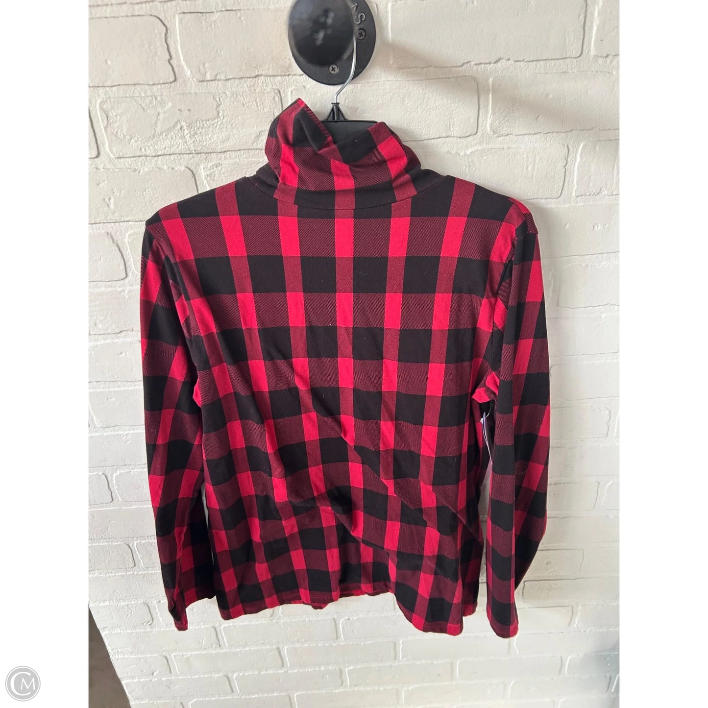 Top Long Sleeve By Christopher And Banks In Black & Red, Size: L