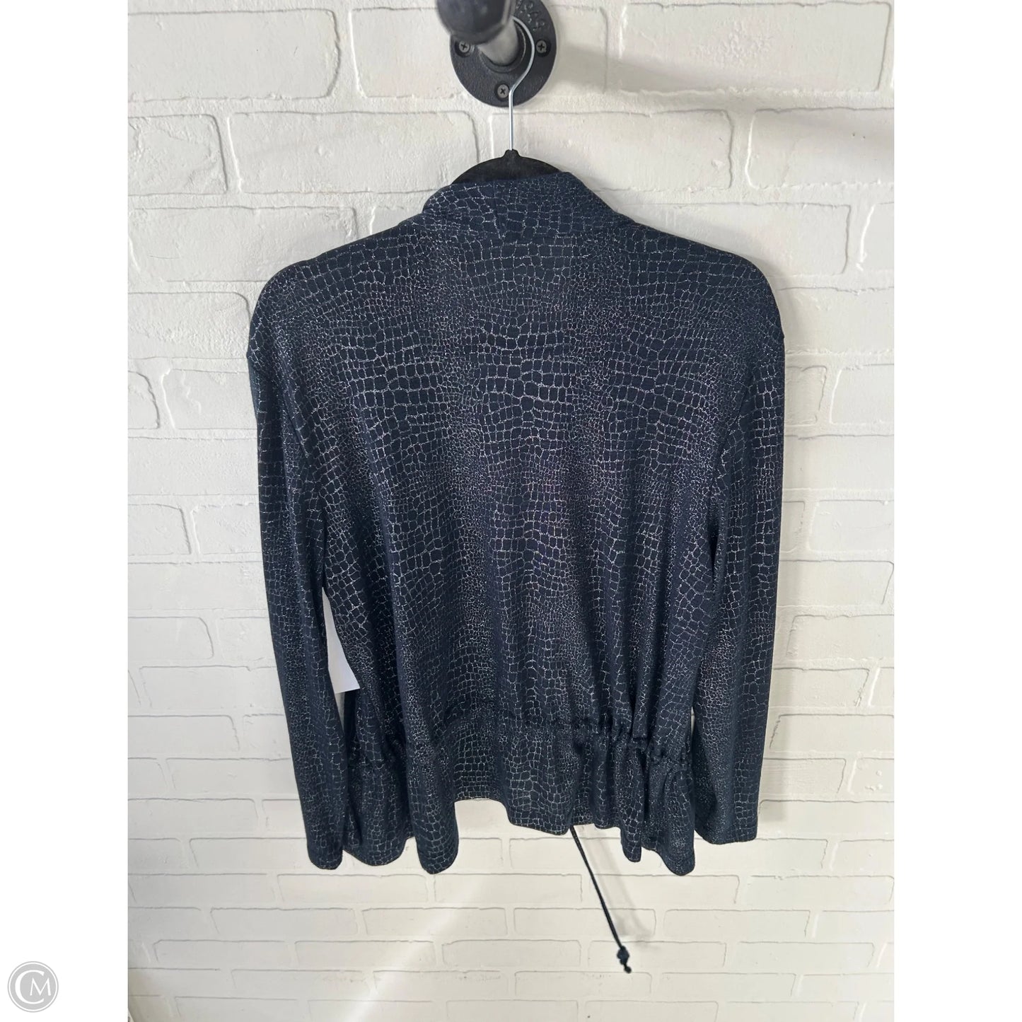 Cardigan By Chicos In Blue & Silver, Size: Xl