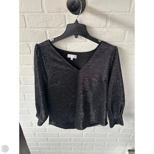 Top Long Sleeve By Ro & De In Black & Silver, Size: M
