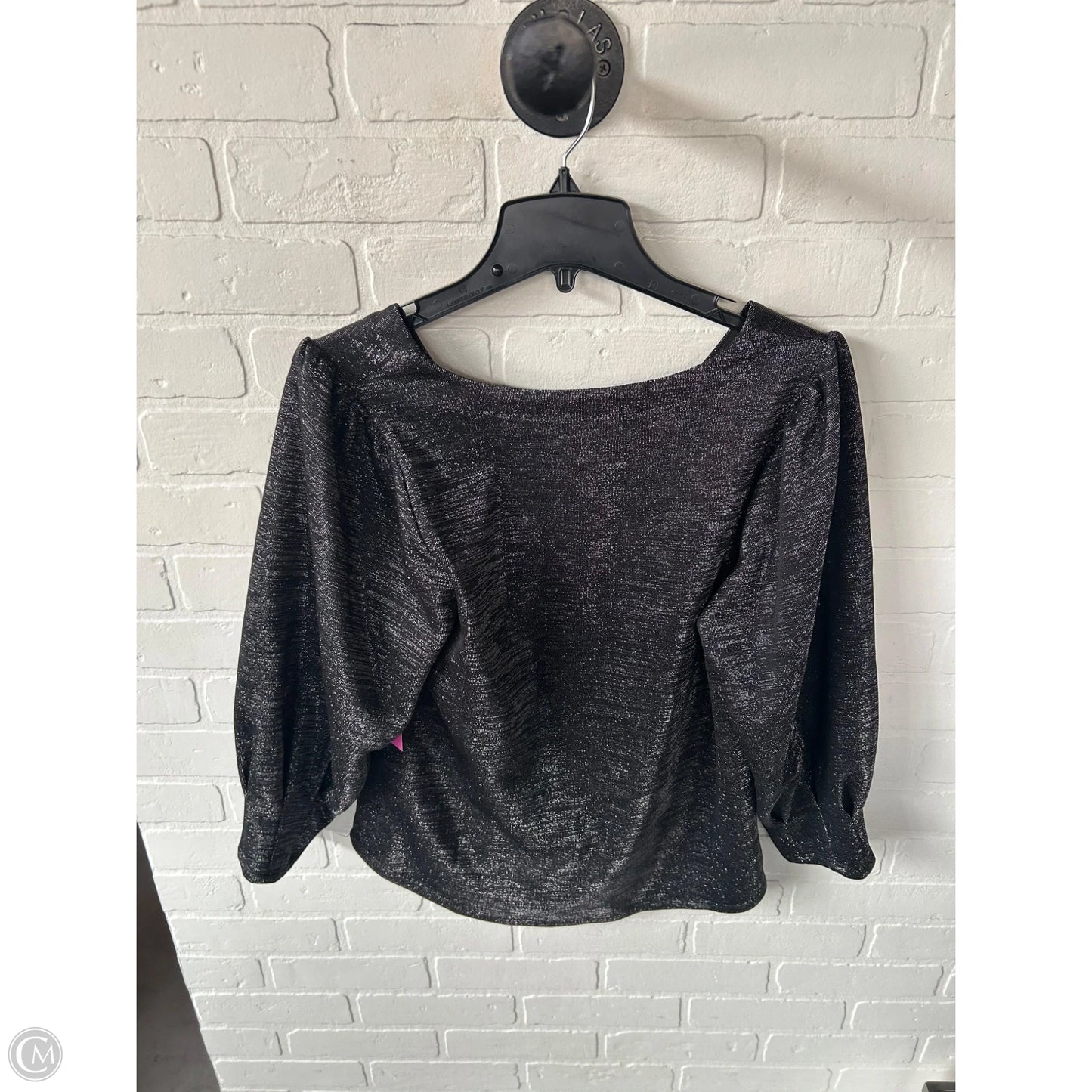 Top Long Sleeve By Ro & De In Black & Silver, Size: M