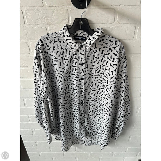 Tunic Designer By Karl Lagerfeld In Black & White, Size: M