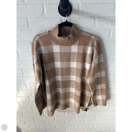 Sweater By Loft In Tan & White, Size: M