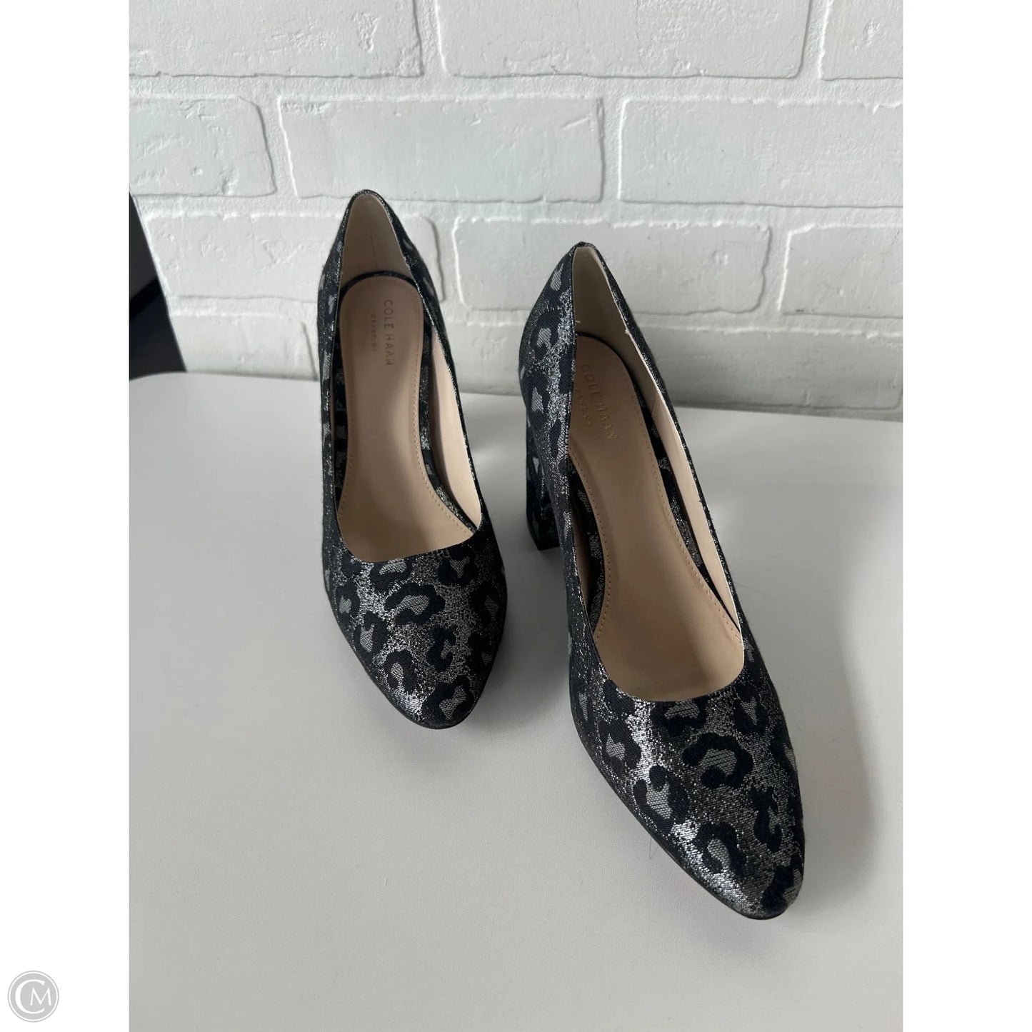 Shoes Heels Block By Cole-haan In Black & Grey, Size: 8.5
