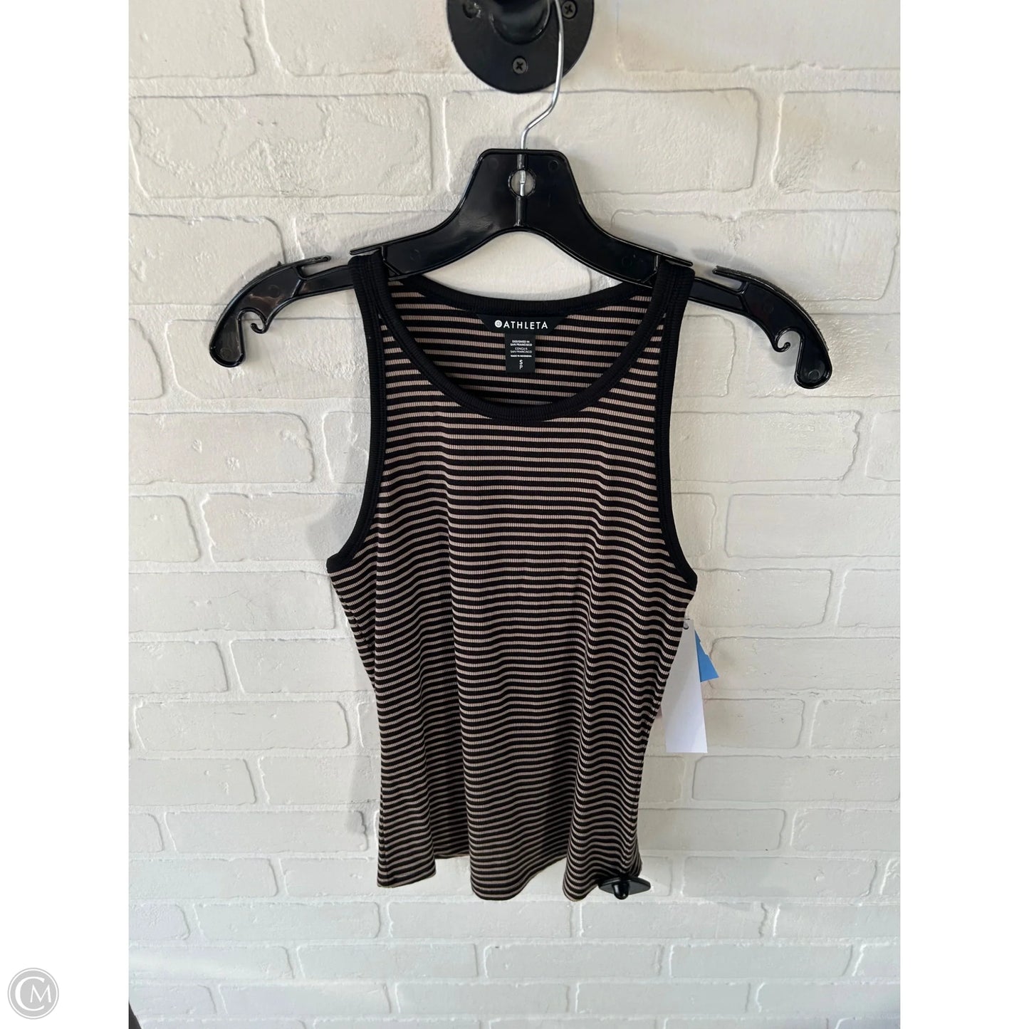 Athletic Tank Top By Athleta In Black & Brown, Size: S