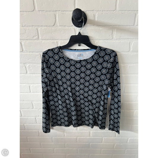 Top Long Sleeve Basic By Croft And Barrow In Black & Blue, Size: S
