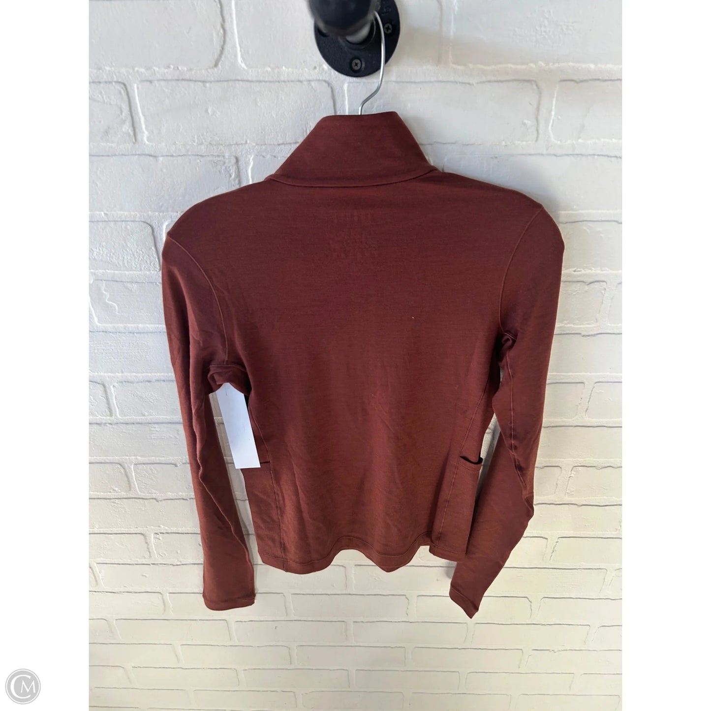 Athletic Top Long Sleeve Collar By Nobull In Red, Size: Xs