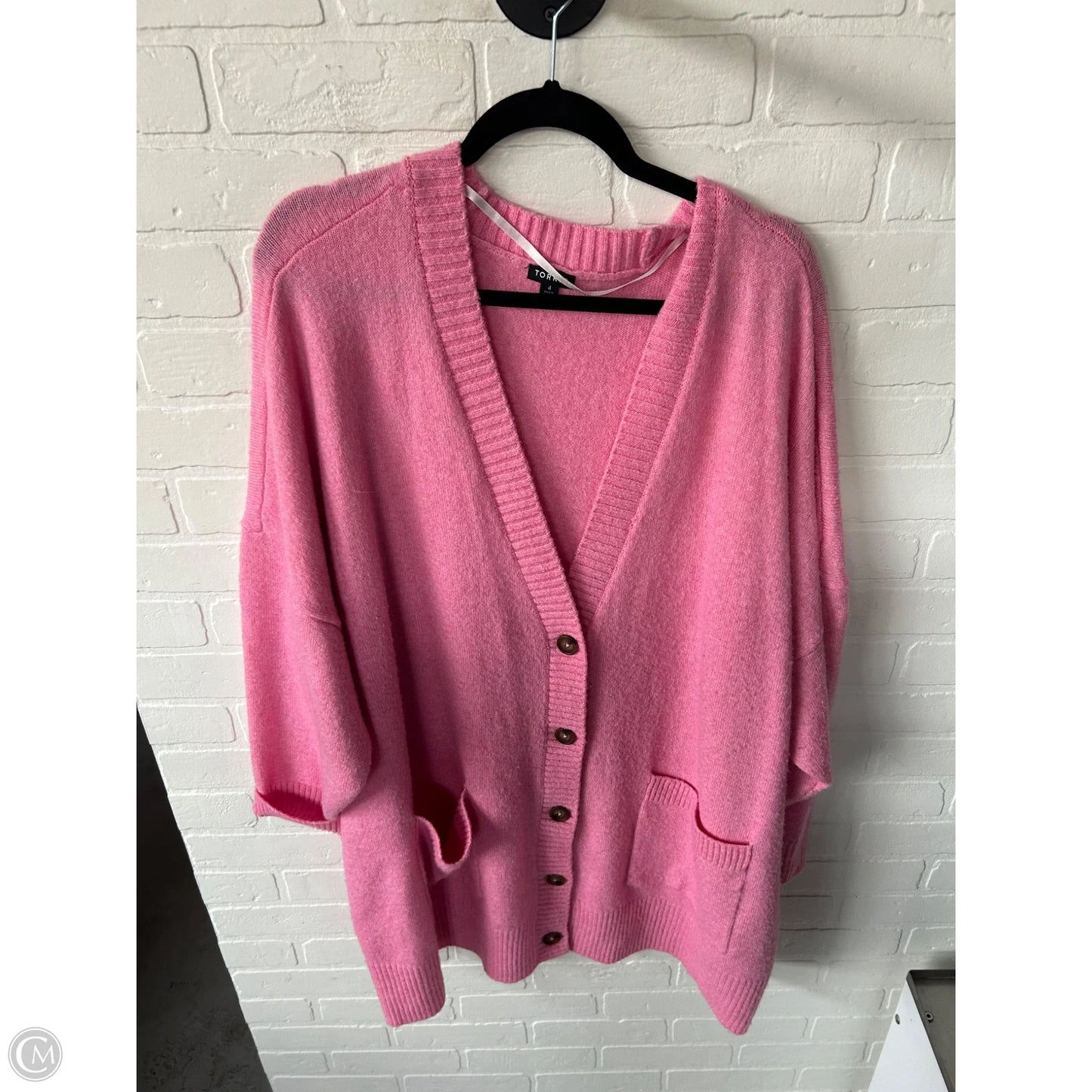 Sweater Cardigan By Torrid In Pink, Size: 4x