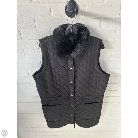 Vest Puffer & Quilted By Jones New York In Black, Size: L