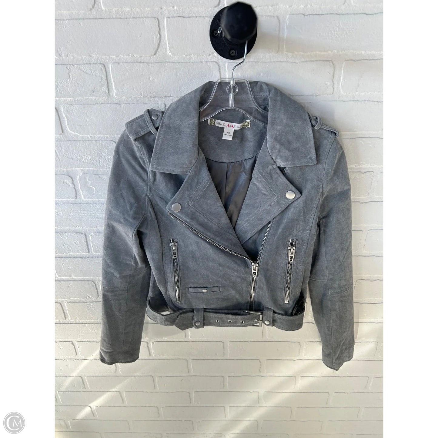 Jacket Leather By Chelsea And Violet In Grey, Size: Xs