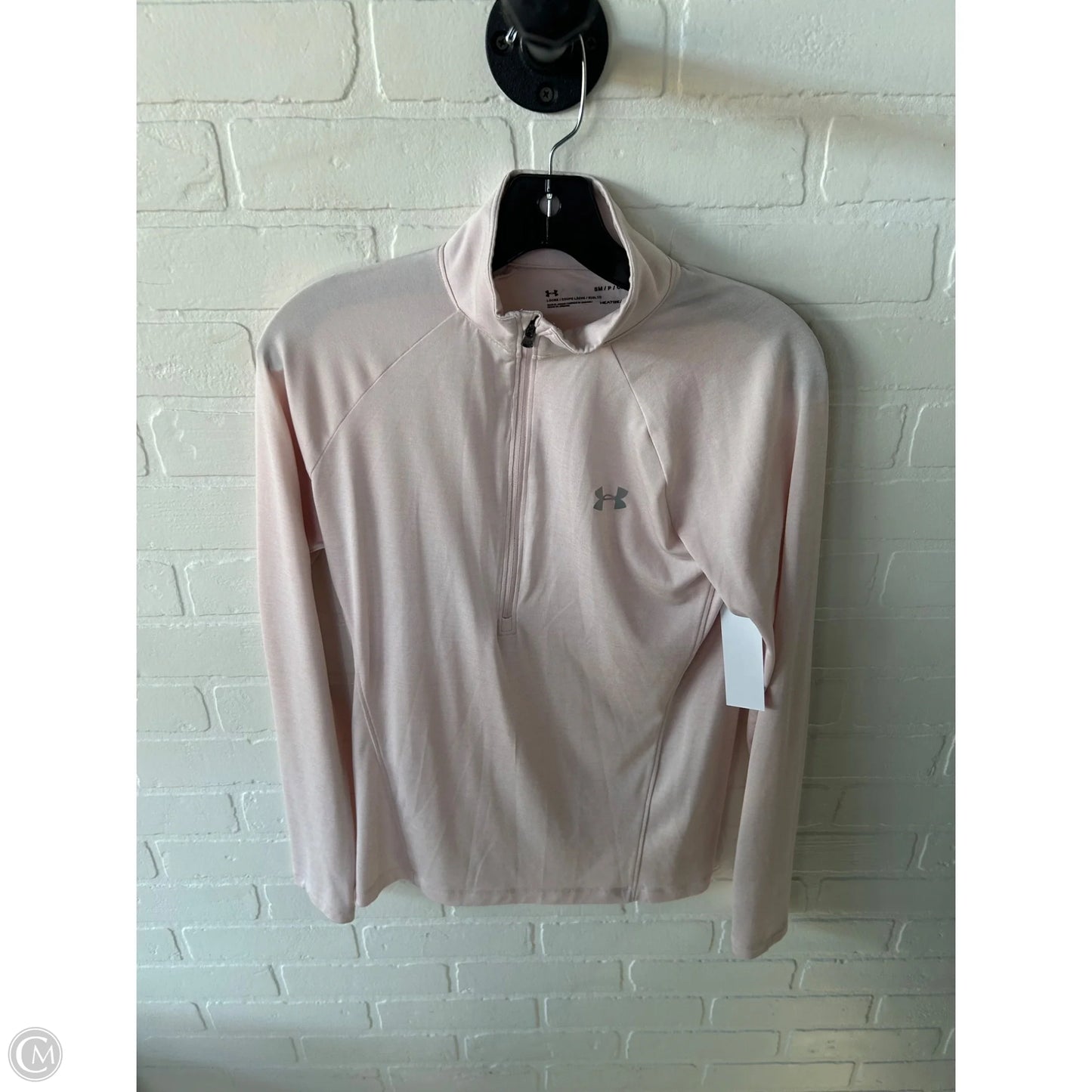 Athletic Top Long Sleeve Collar By Under Armour In Pink, Size: S