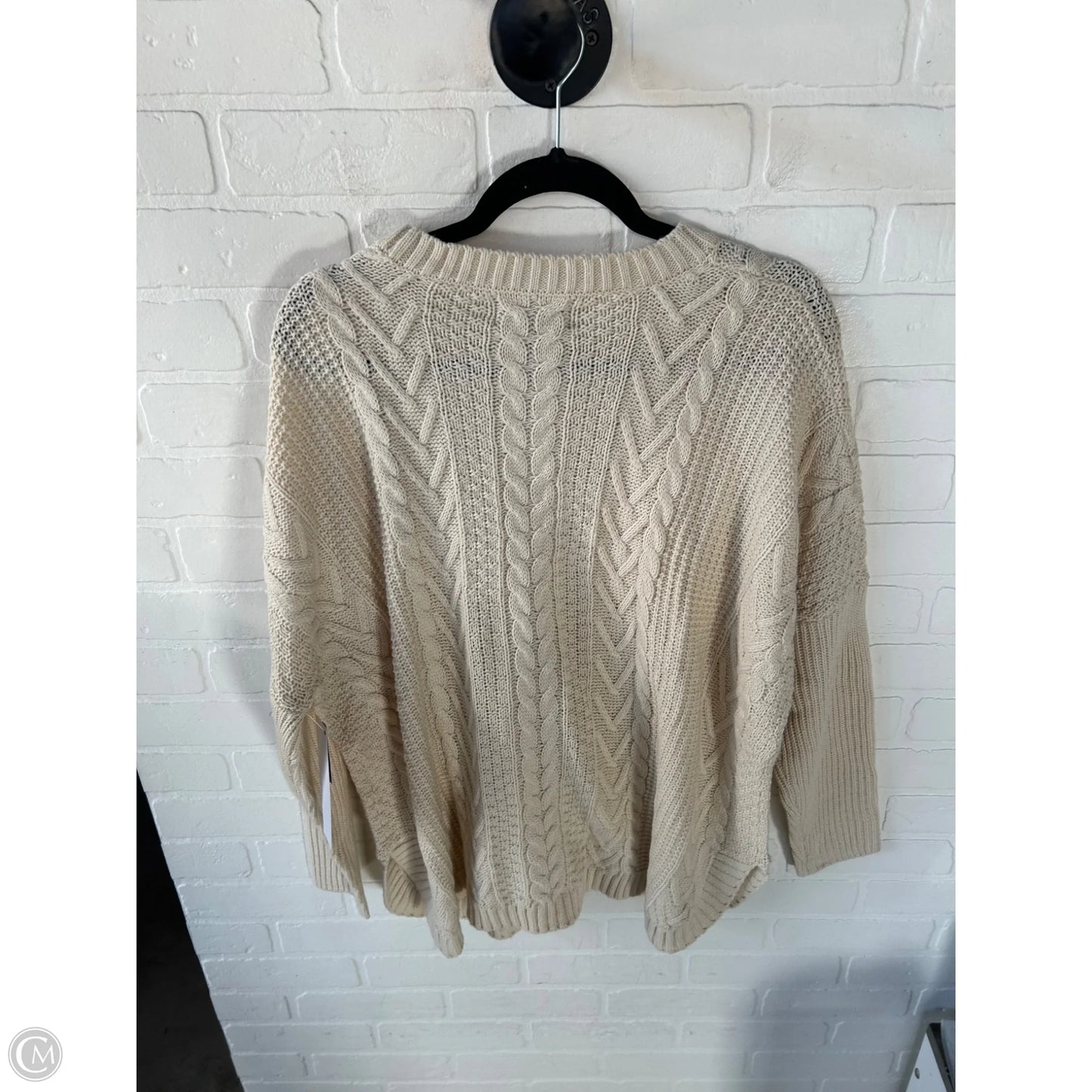 Sweater By Natural Reflections In Cream, Size: L