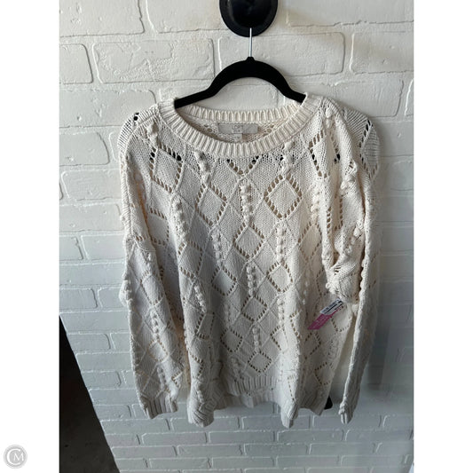 Sweater By Loft In Cream, Size: L