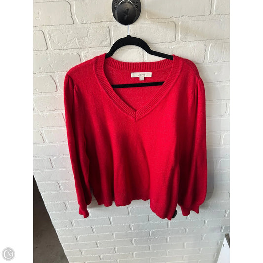 Sweater By Loft In Red, Size: Xxl