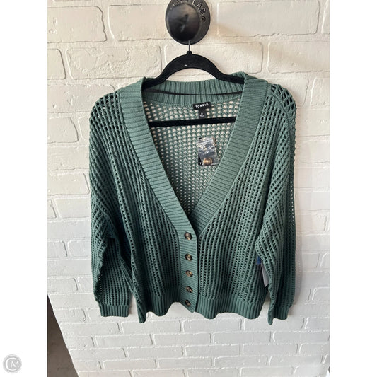 Sweater Cardigan By Torrid In Green, Size: L