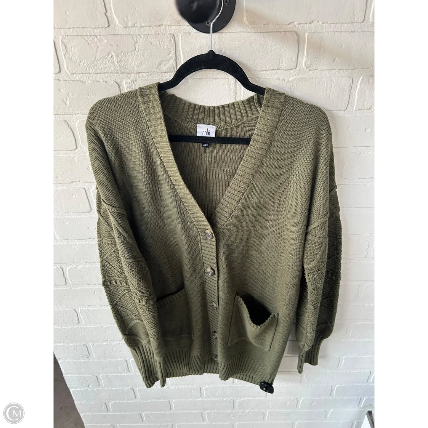 Sweater Cardigan By Cabi In Green, Size: S