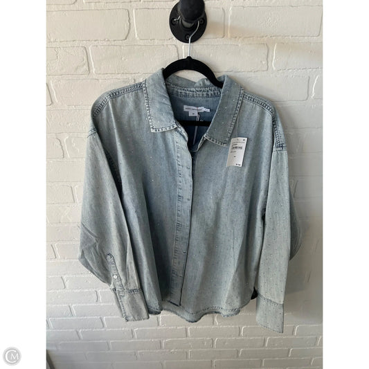 Top Long Sleeve By Good American In Blue Denim, Size: M