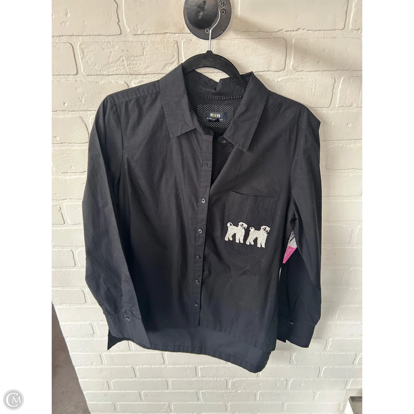 Top Long Sleeve By Maeve In Black, Size: M