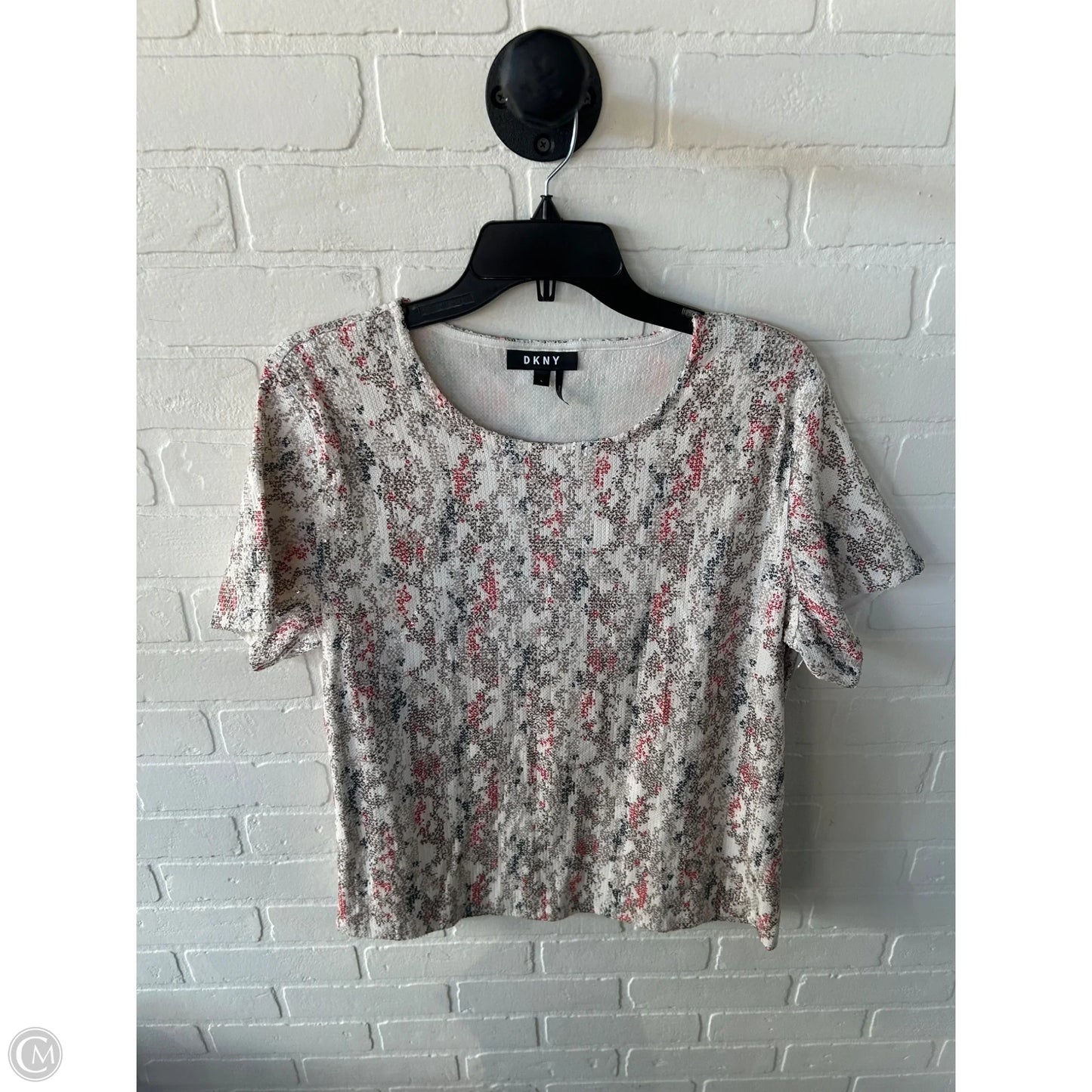 Top Short Sleeve By Dkny In Tan, Size: L