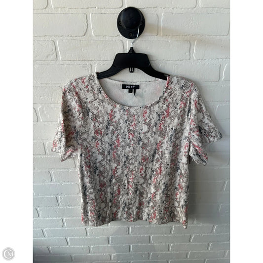 Top Short Sleeve By Dkny In Tan, Size: L