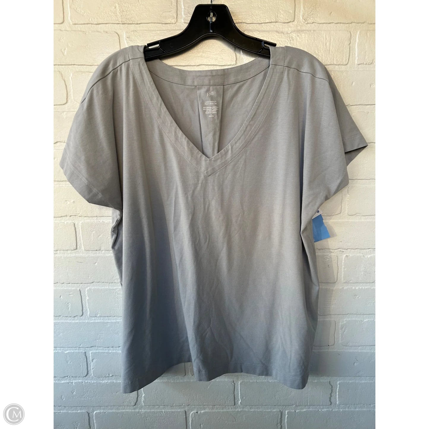 Top Short Sleeve By J. Jill In Grey, Size: Lp