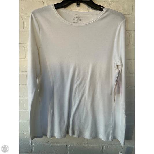 Top Long Sleeve Basic By Talbots In White, Size: M