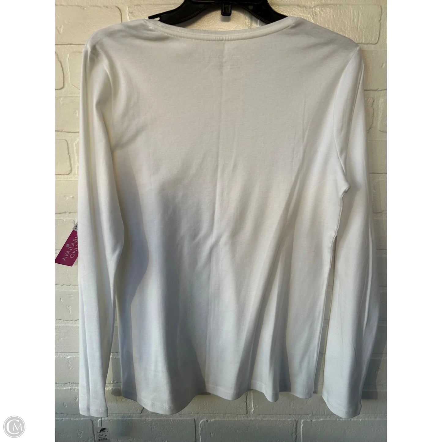 Top Long Sleeve Basic By Talbots In White, Size: M