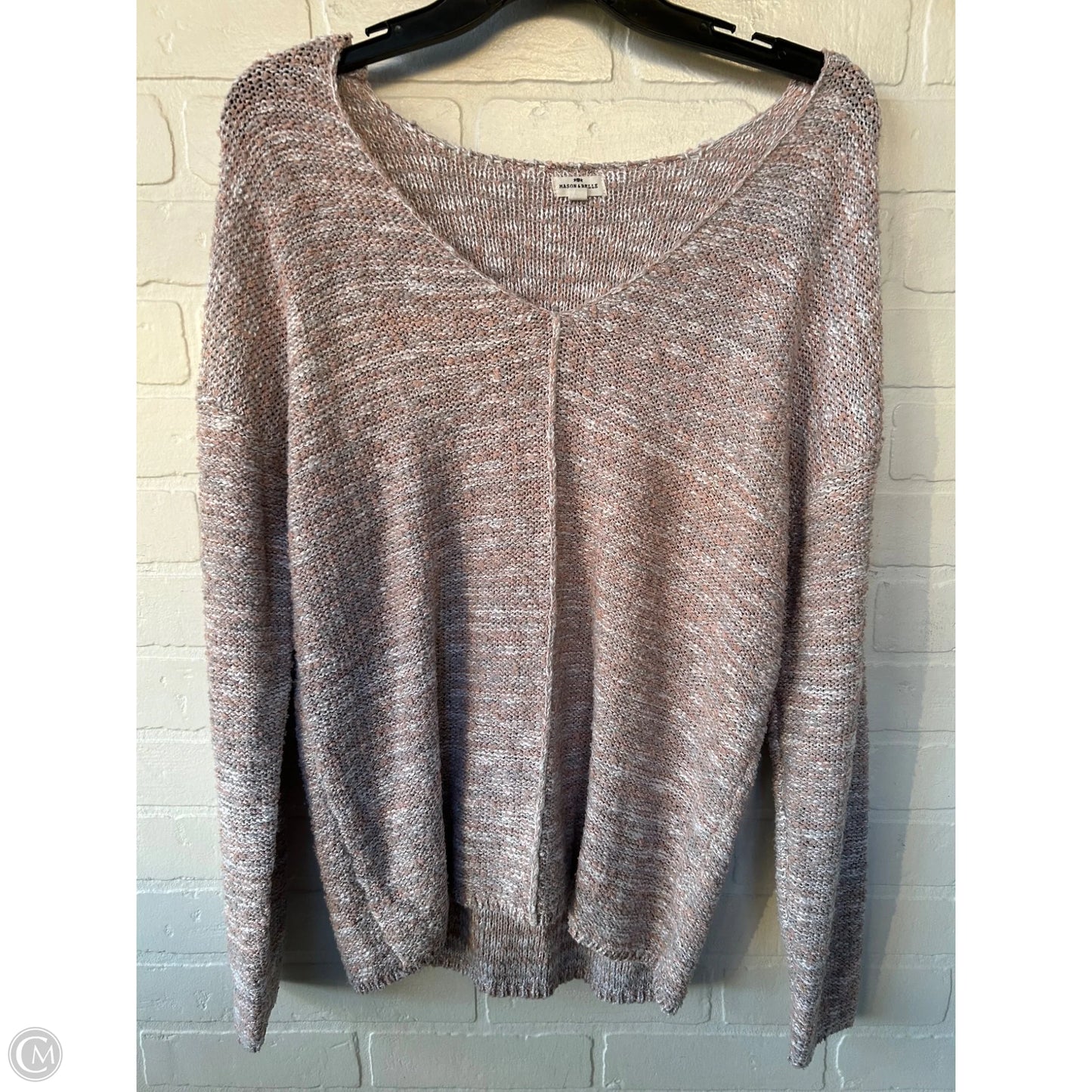 Sweater By Mason & Belle In Grey & Tan, Size: M