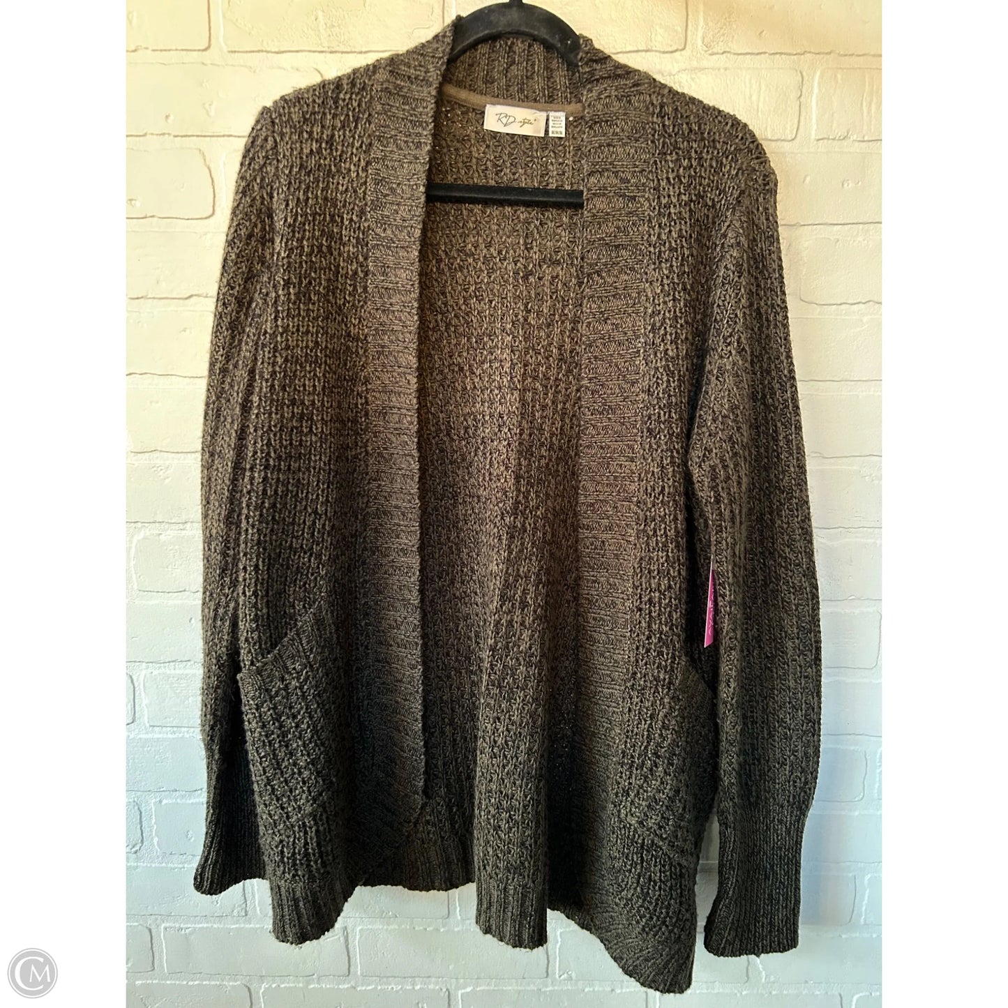 Sweater Cardigan By Rd Style In Black & Green, Size: M